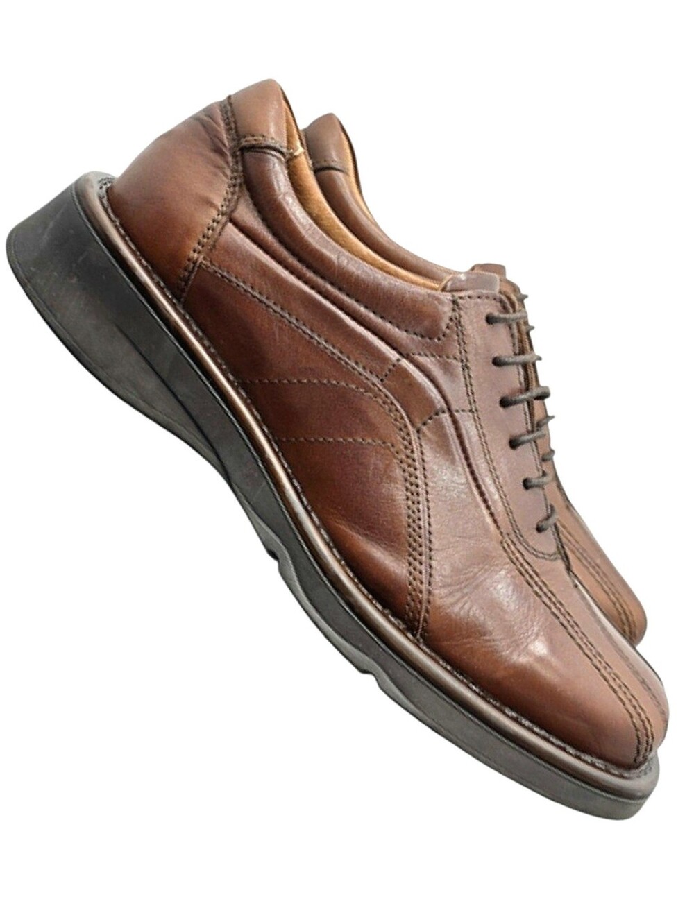 Venturini Brown Leather Oxford Shoes Men’s 7M Made in Italy Classic Comfort